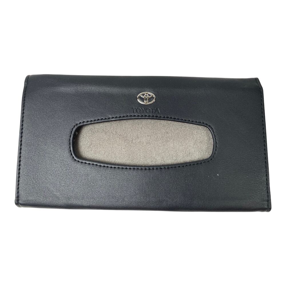TOYOTA Brand Sun-visor Tissue Box Black Leather PU